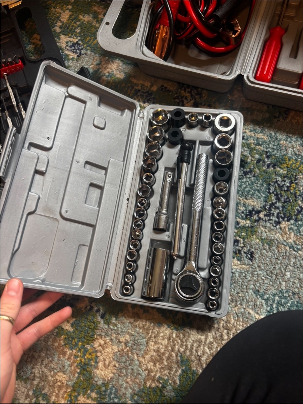 Socket Wrench and Socket Set - Silver Chrome Finish